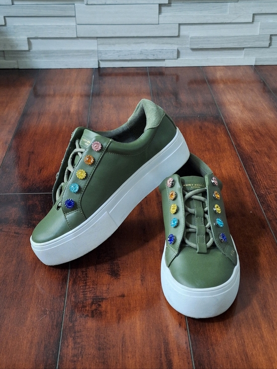 Kurt Geiger Shoes - Kurt Geiger Liviah Love Platform Sneakers Green Crystal US 5 EU 35